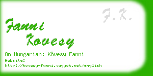 fanni kovesy business card